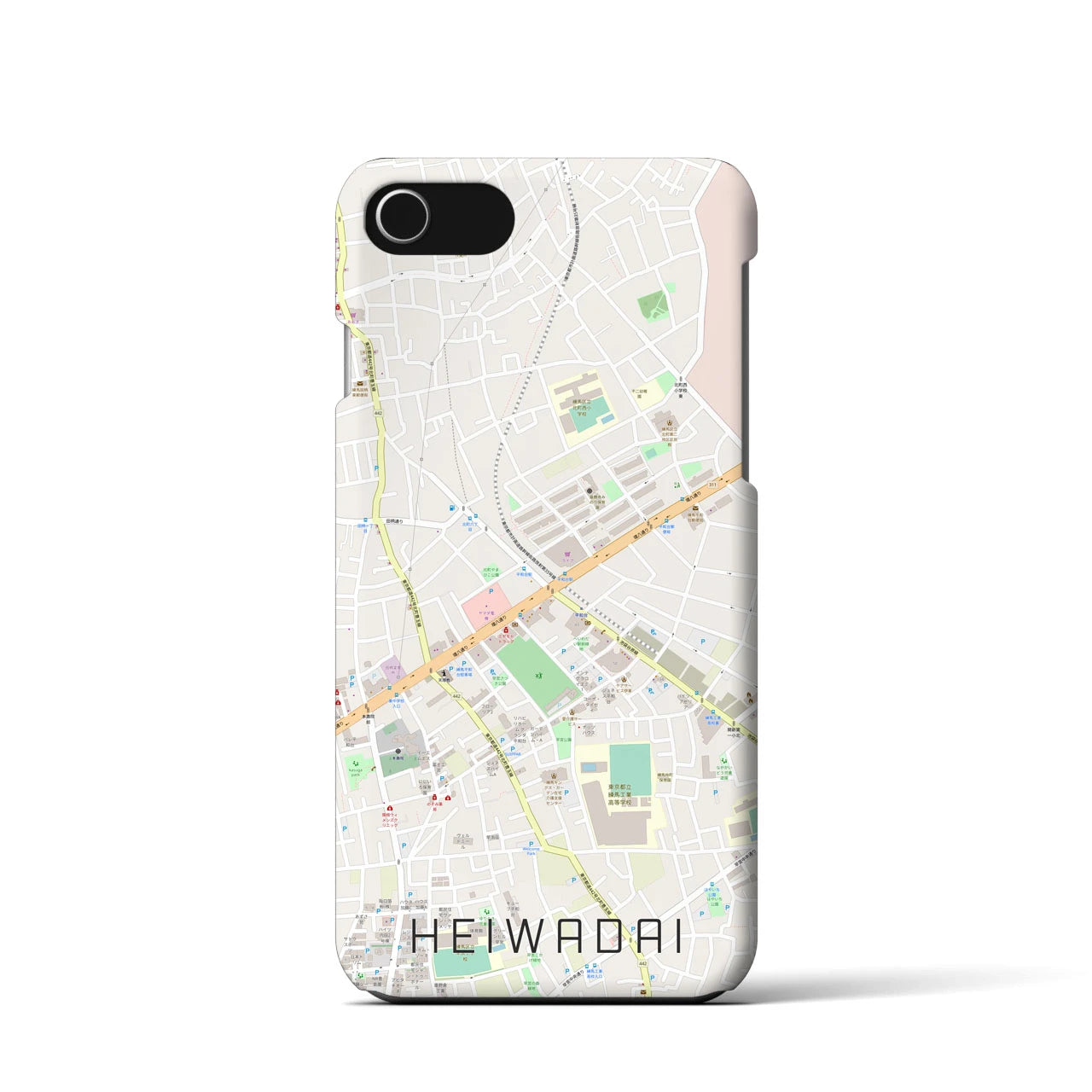 【平和台(東京都)】地図柄iPhoneケース(バックカバータイプ)