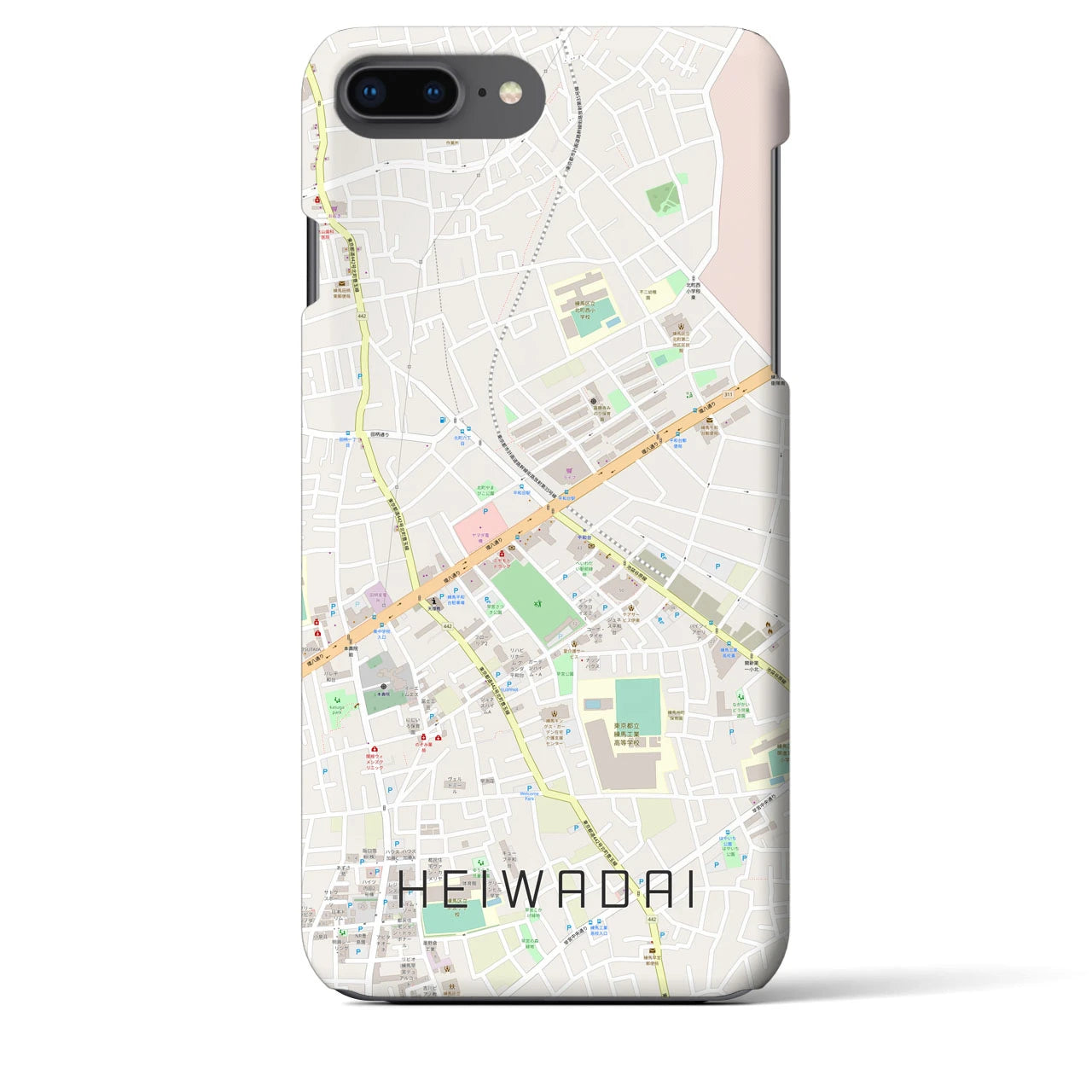 【平和台(東京都)】地図柄iPhoneケース(バックカバータイプ)