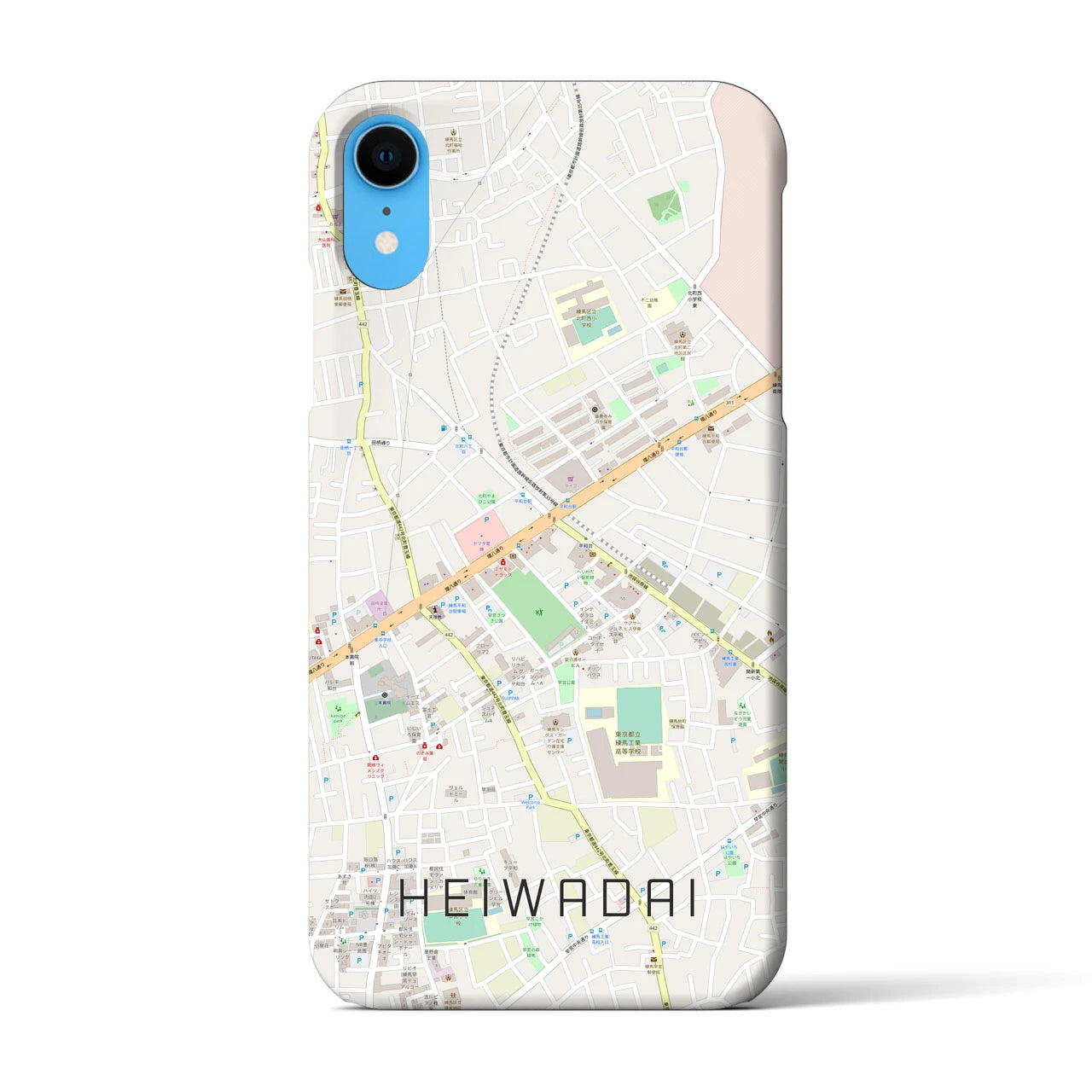 【平和台(東京都)】地図柄iPhoneケース(バックカバータイプ)