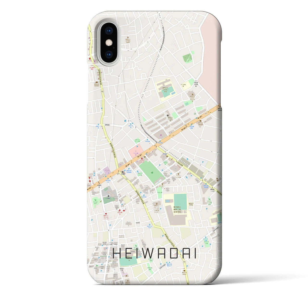 【平和台(東京都)】地図柄iPhoneケース(バックカバータイプ)