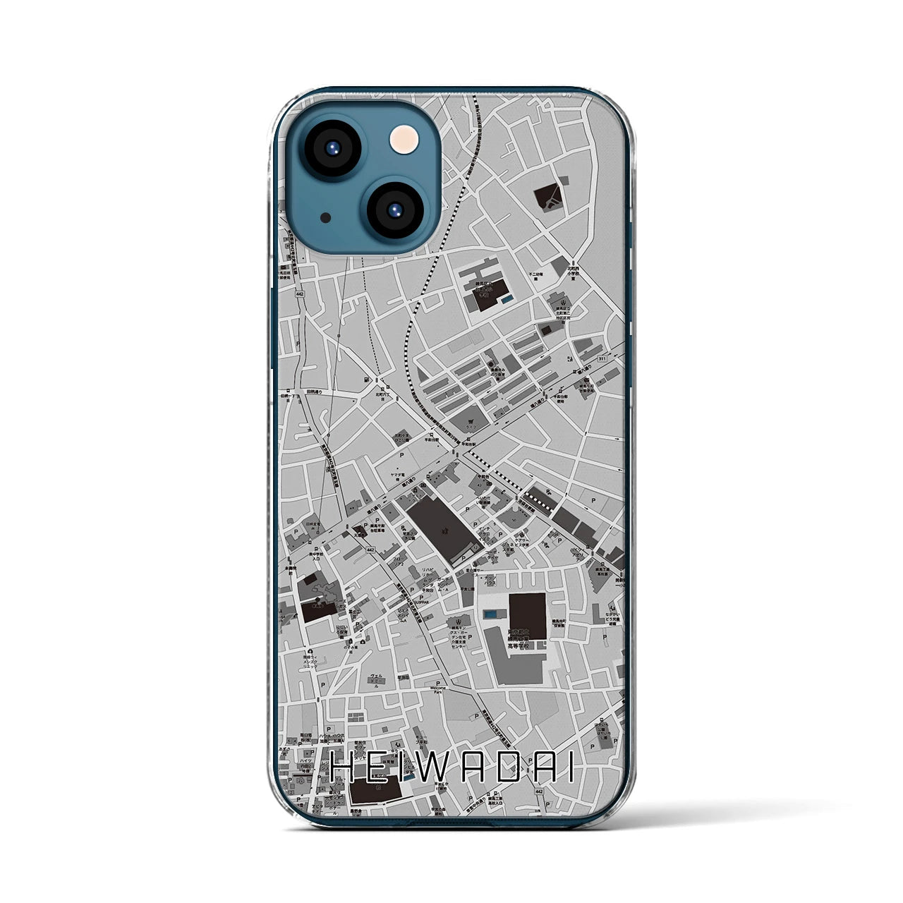 【平和台(東京都)】地図柄iPhoneケース(クリアタイプ)