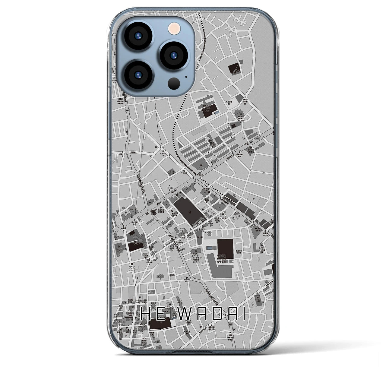 【平和台(東京都)】地図柄iPhoneケース(クリアタイプ)