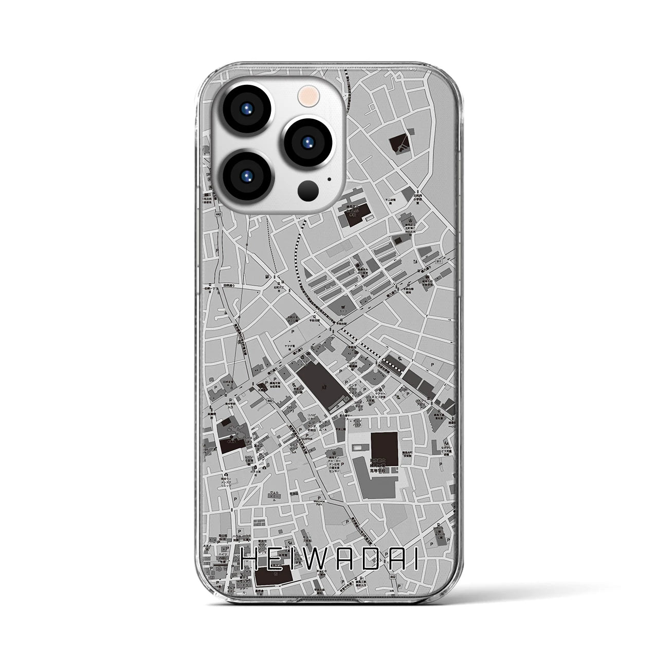 【平和台(東京都)】地図柄iPhoneケース(クリアタイプ)