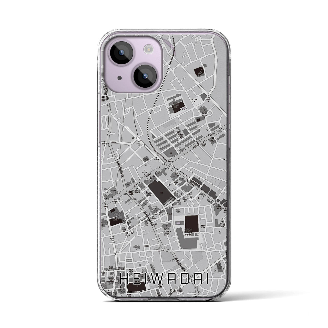 【平和台(東京都)】地図柄iPhoneケース(クリアタイプ)