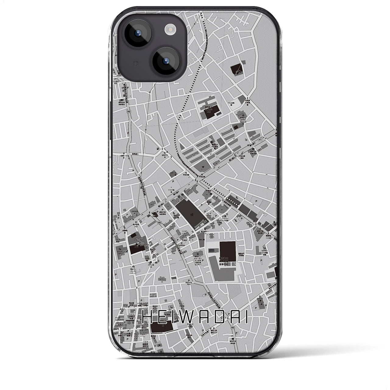 【平和台(東京都)】地図柄iPhoneケース(クリアタイプ)