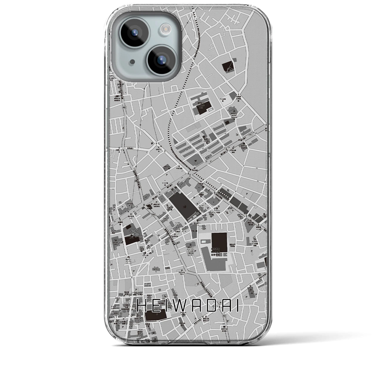 【平和台(東京都)】地図柄iPhoneケース(クリアタイプ)