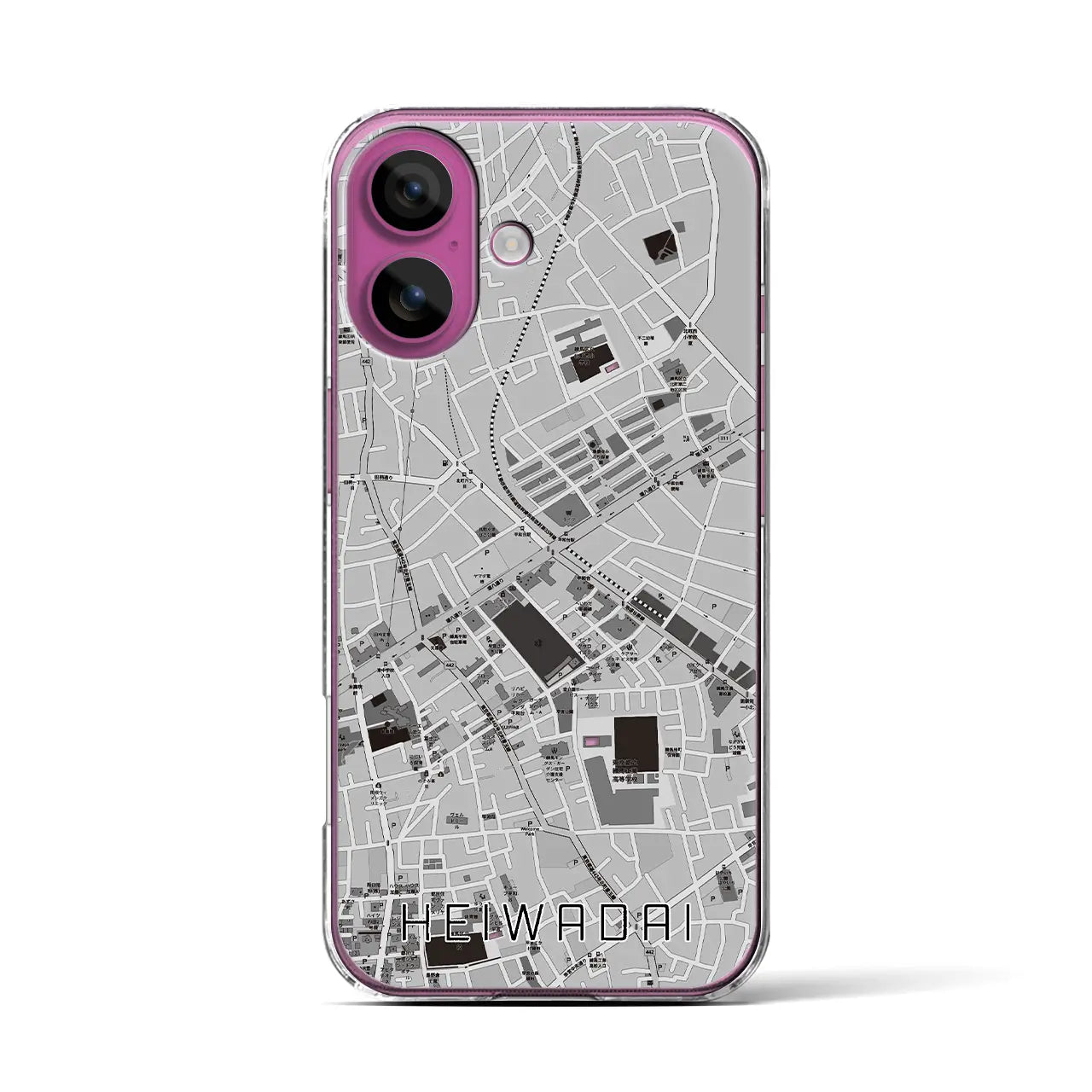 【平和台(東京都)】地図柄iPhoneケース(クリアタイプ)