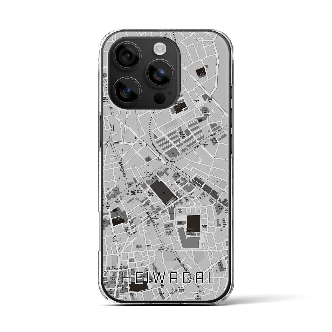 【平和台(東京都)】地図柄iPhoneケース(クリアタイプ)
