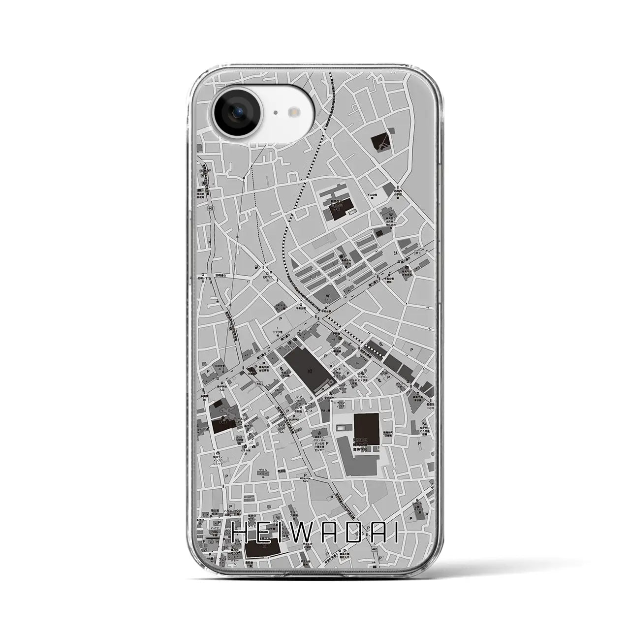 【平和台(東京都)】地図柄iPhoneケース(クリアタイプ)