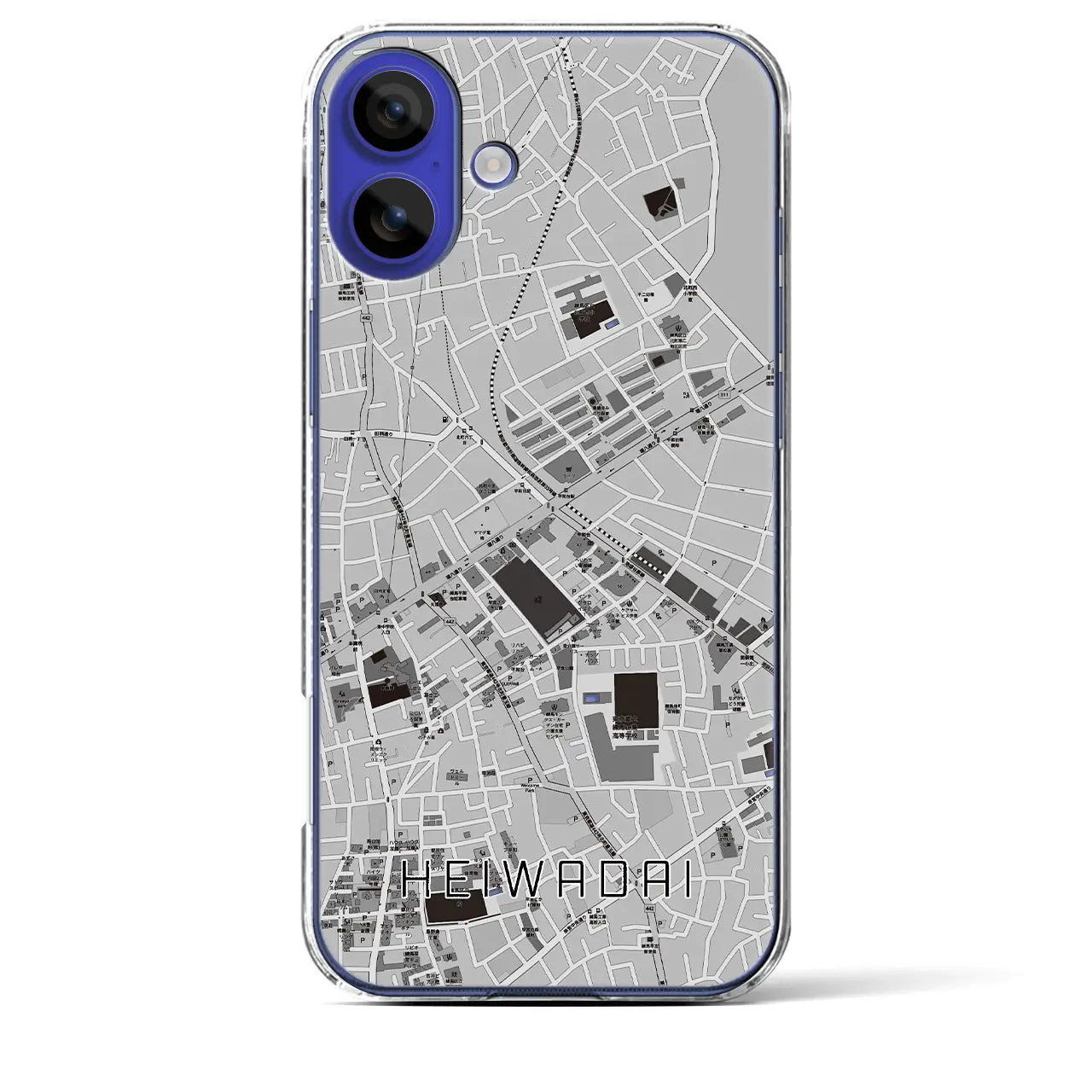 【平和台(東京都)】地図柄iPhoneケース(クリアタイプ)