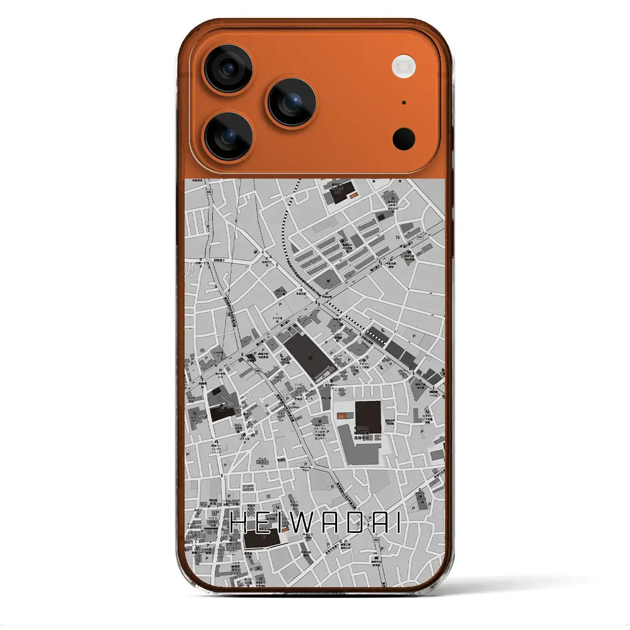 【平和台(東京都)】地図柄iPhoneケース(クリアタイプ)