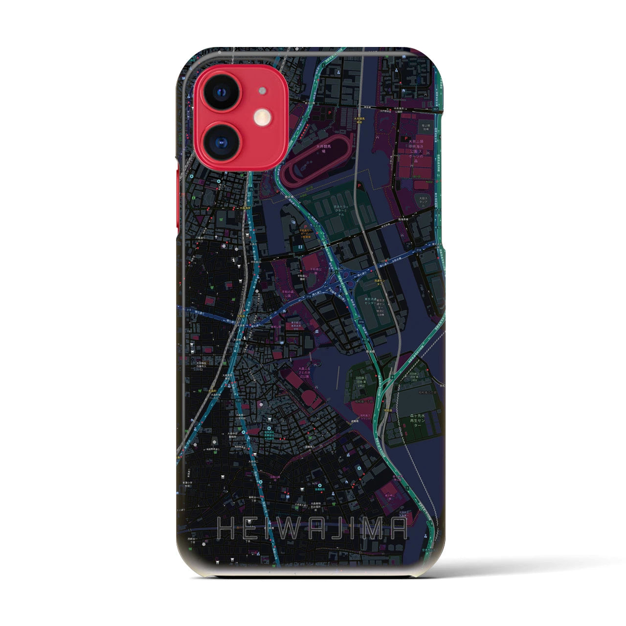 【平和島(東京都)】地図柄iPhoneケース(バックカバータイプ)