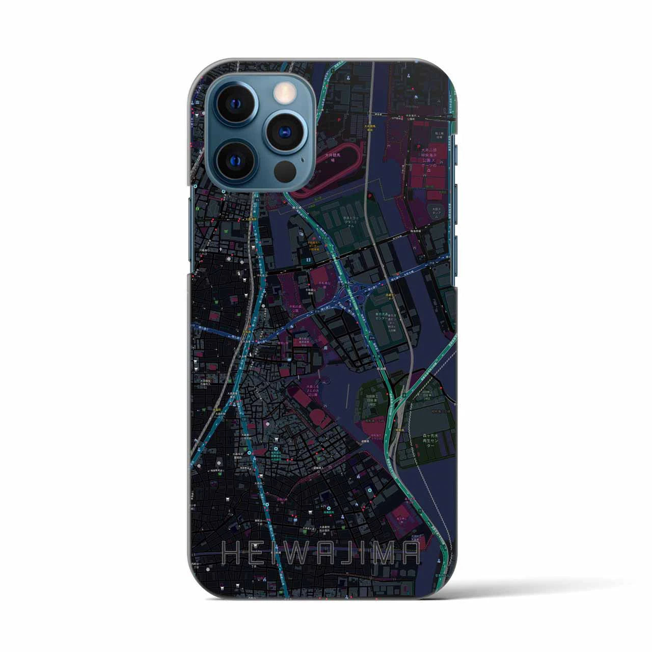 【平和島(東京都)】地図柄iPhoneケース(バックカバータイプ)