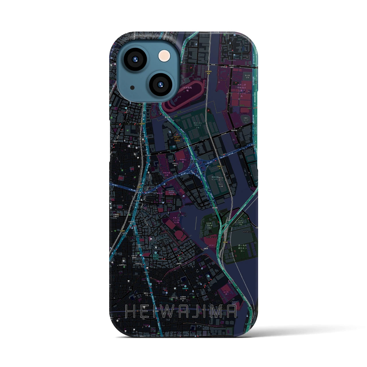 【平和島(東京都)】地図柄iPhoneケース(バックカバータイプ)