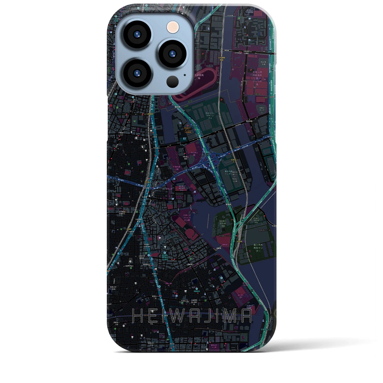 【平和島(東京都)】地図柄iPhoneケース(バックカバータイプ)