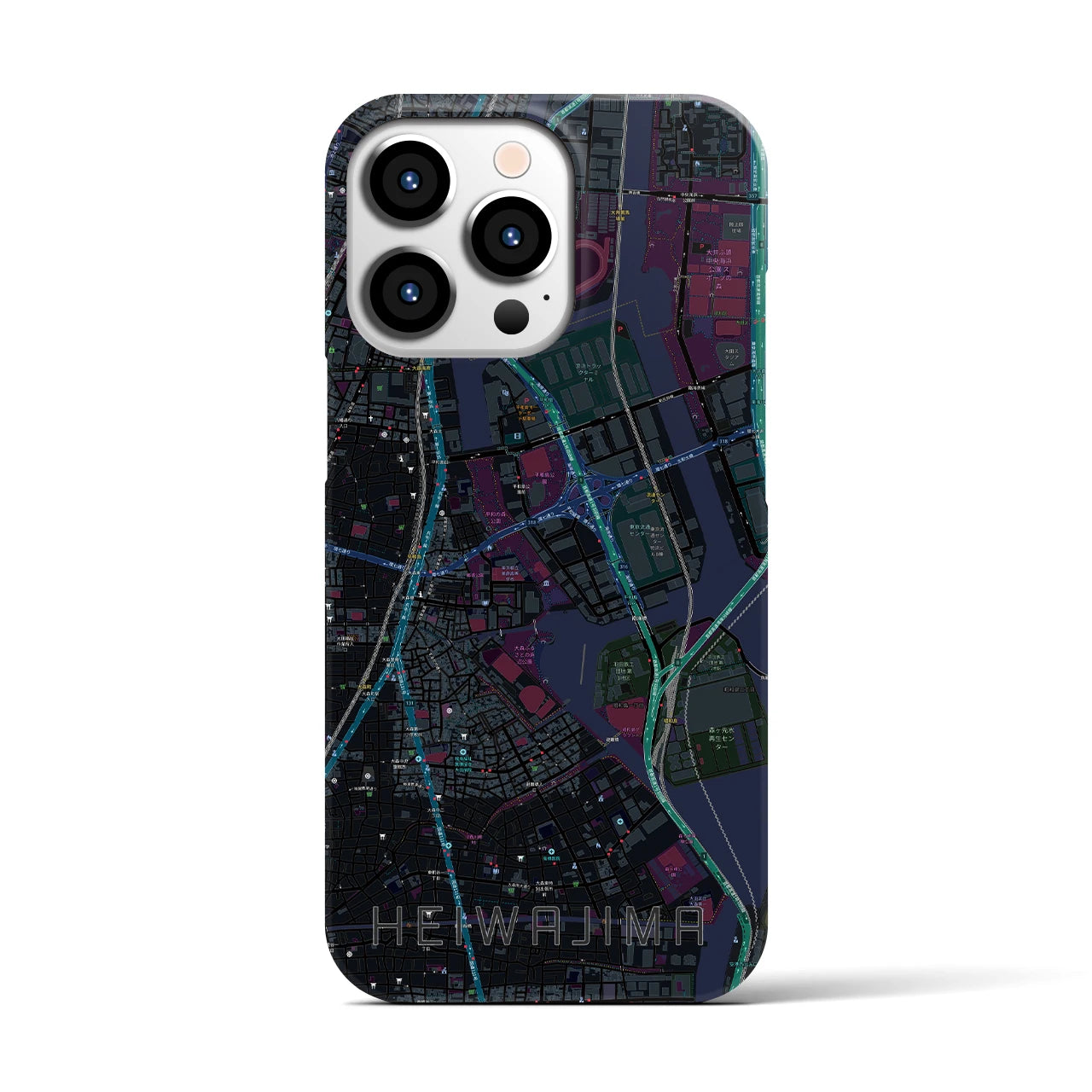 【平和島(東京都)】地図柄iPhoneケース(バックカバータイプ)