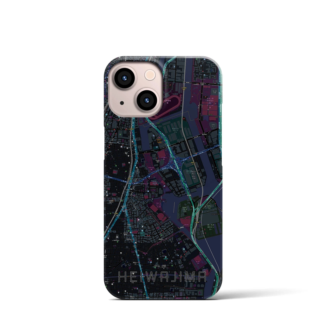 【平和島(東京都)】地図柄iPhoneケース(バックカバータイプ)