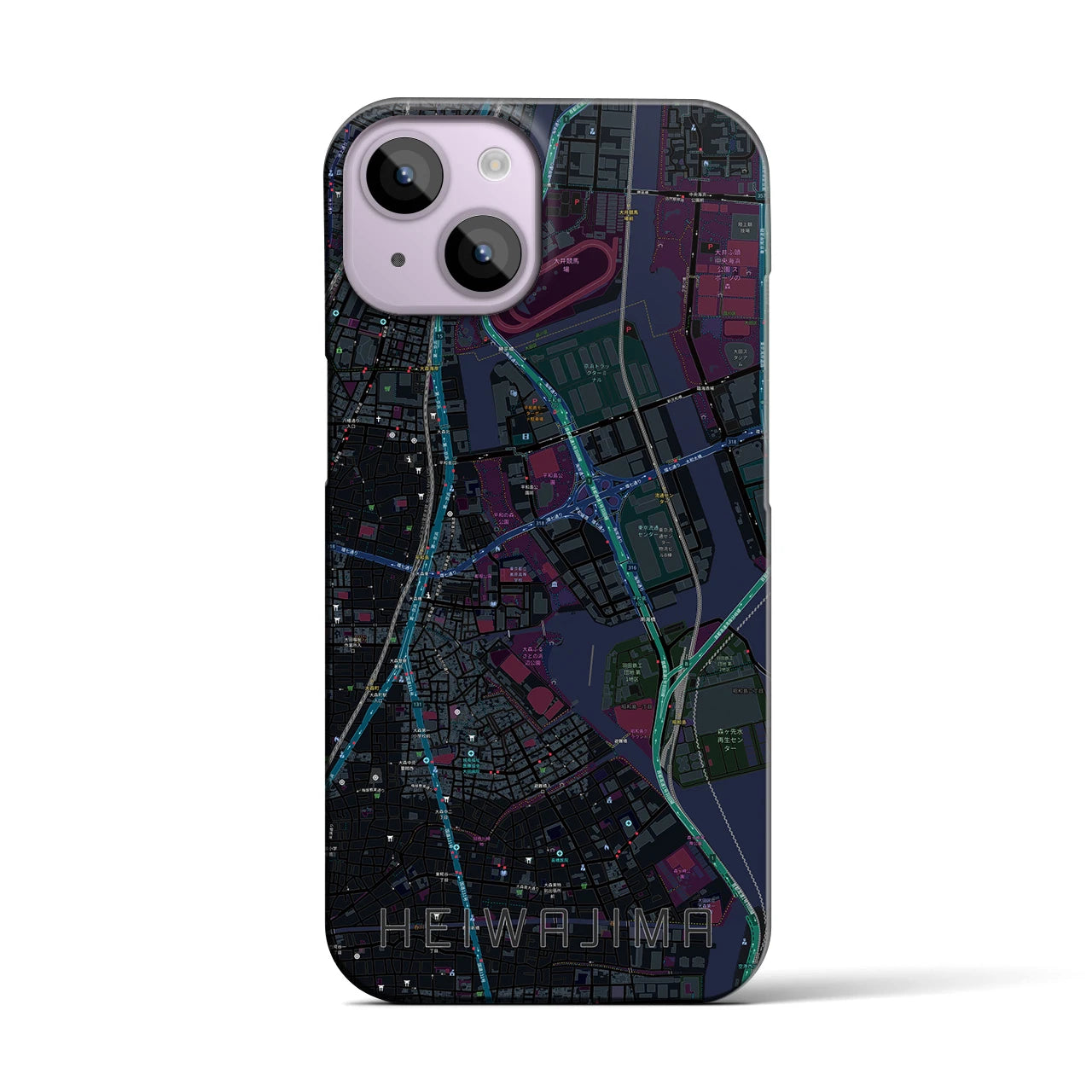 【平和島(東京都)】地図柄iPhoneケース(バックカバータイプ)