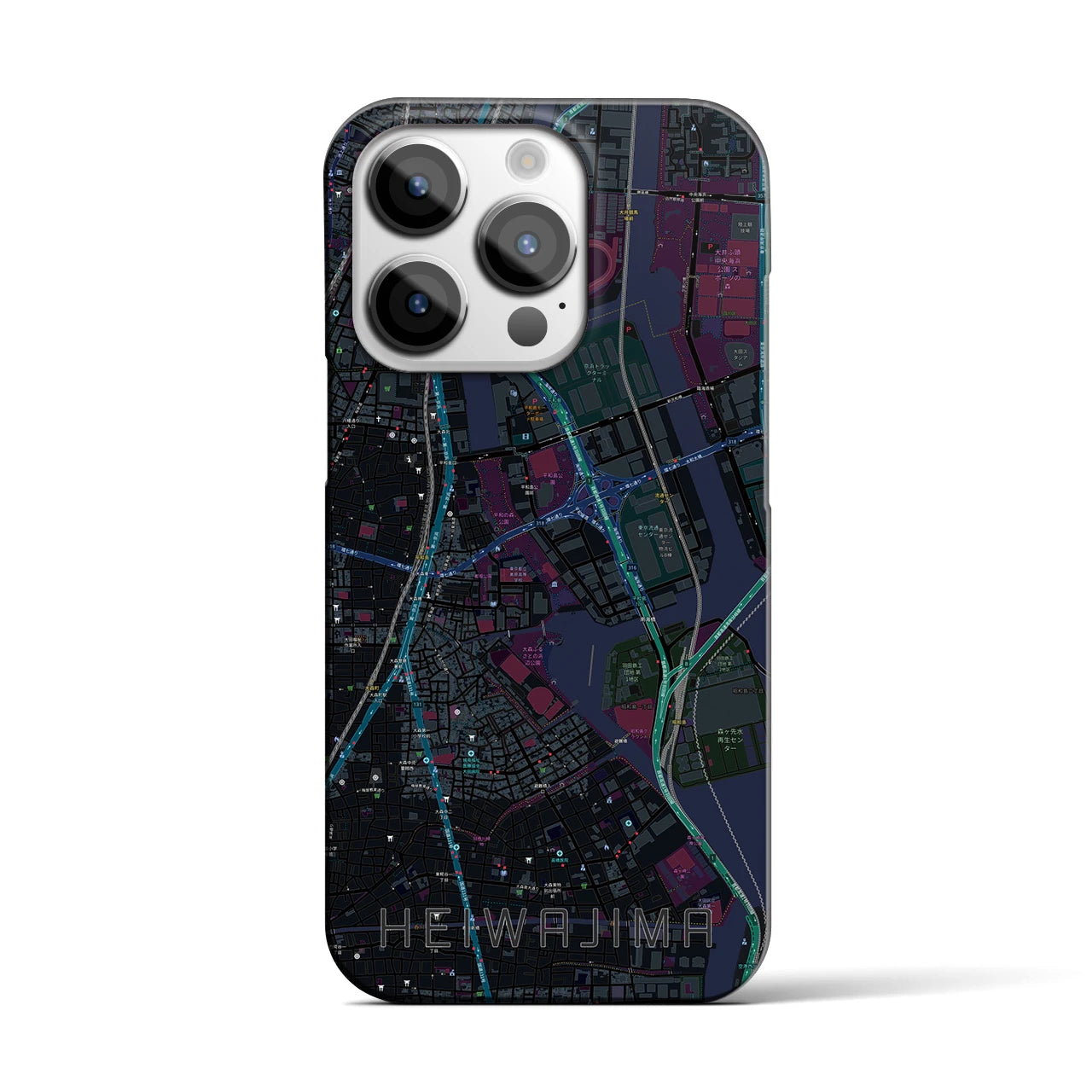 【平和島(東京都)】地図柄iPhoneケース(バックカバータイプ)