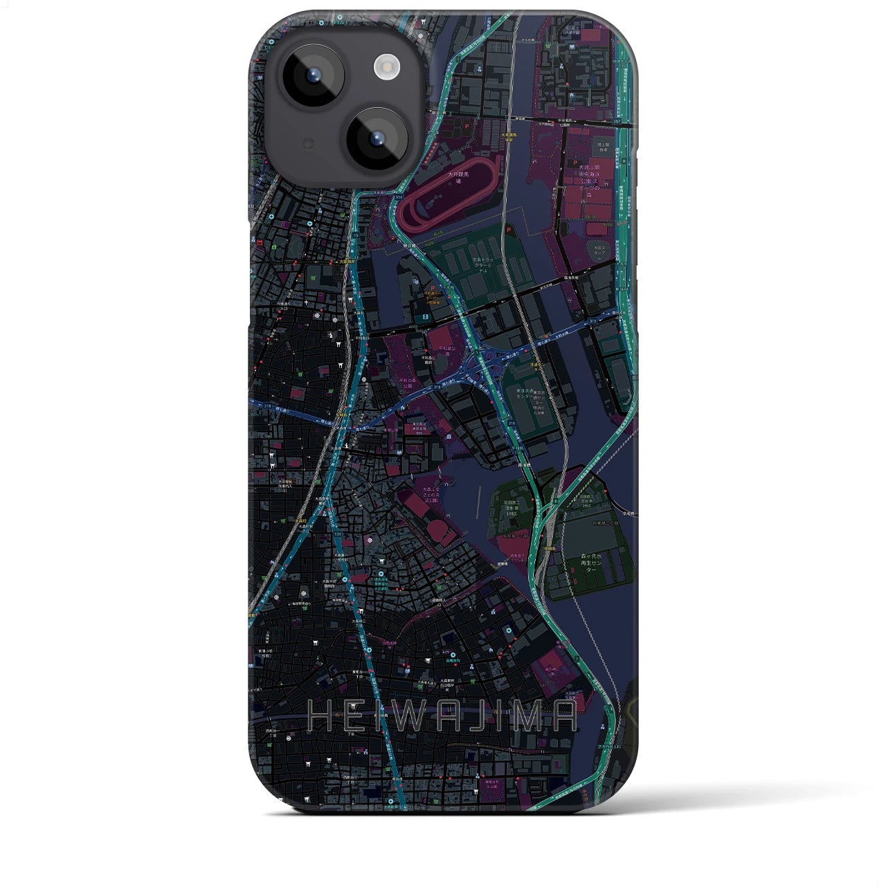 【平和島(東京都)】地図柄iPhoneケース(バックカバータイプ)