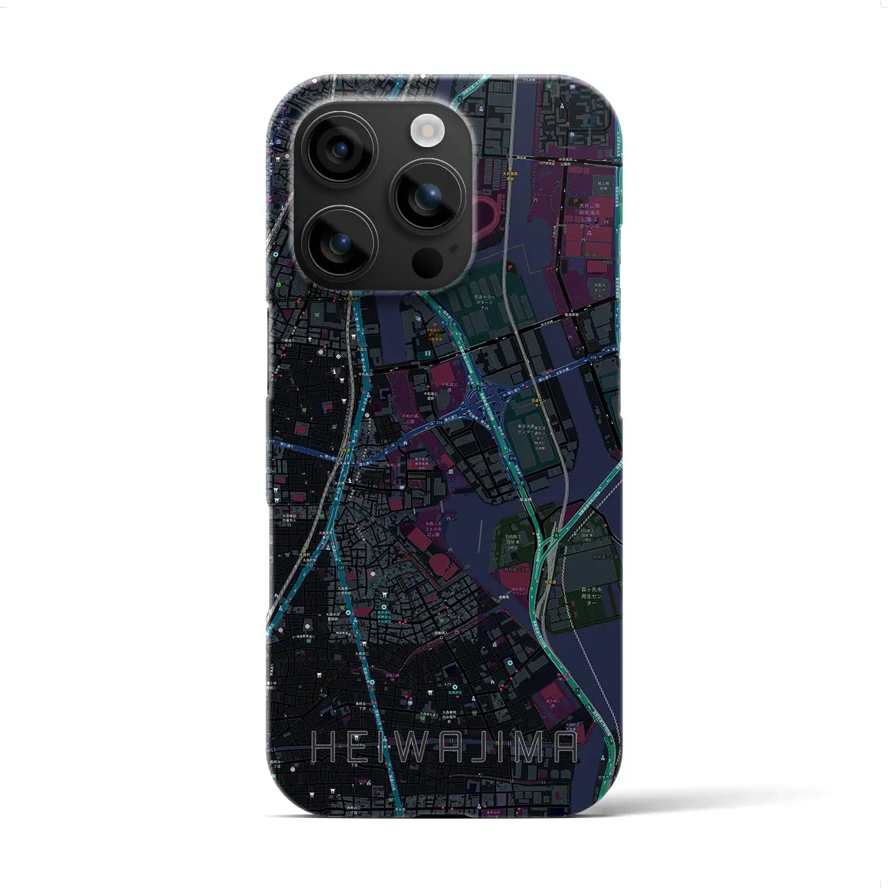 【平和島(東京都)】地図柄iPhoneケース(バックカバータイプ)