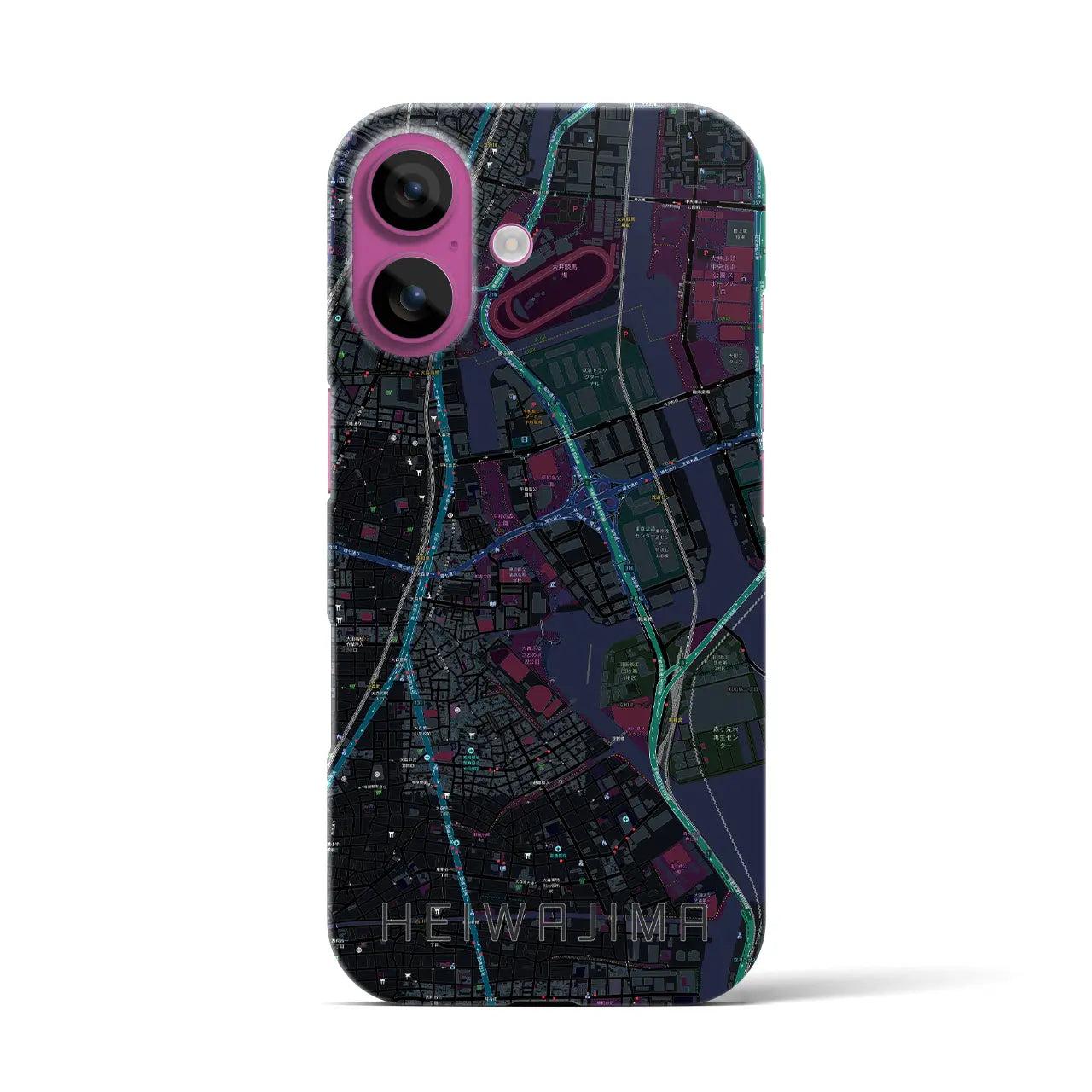 【平和島(東京都)】地図柄iPhoneケース(バックカバータイプ)