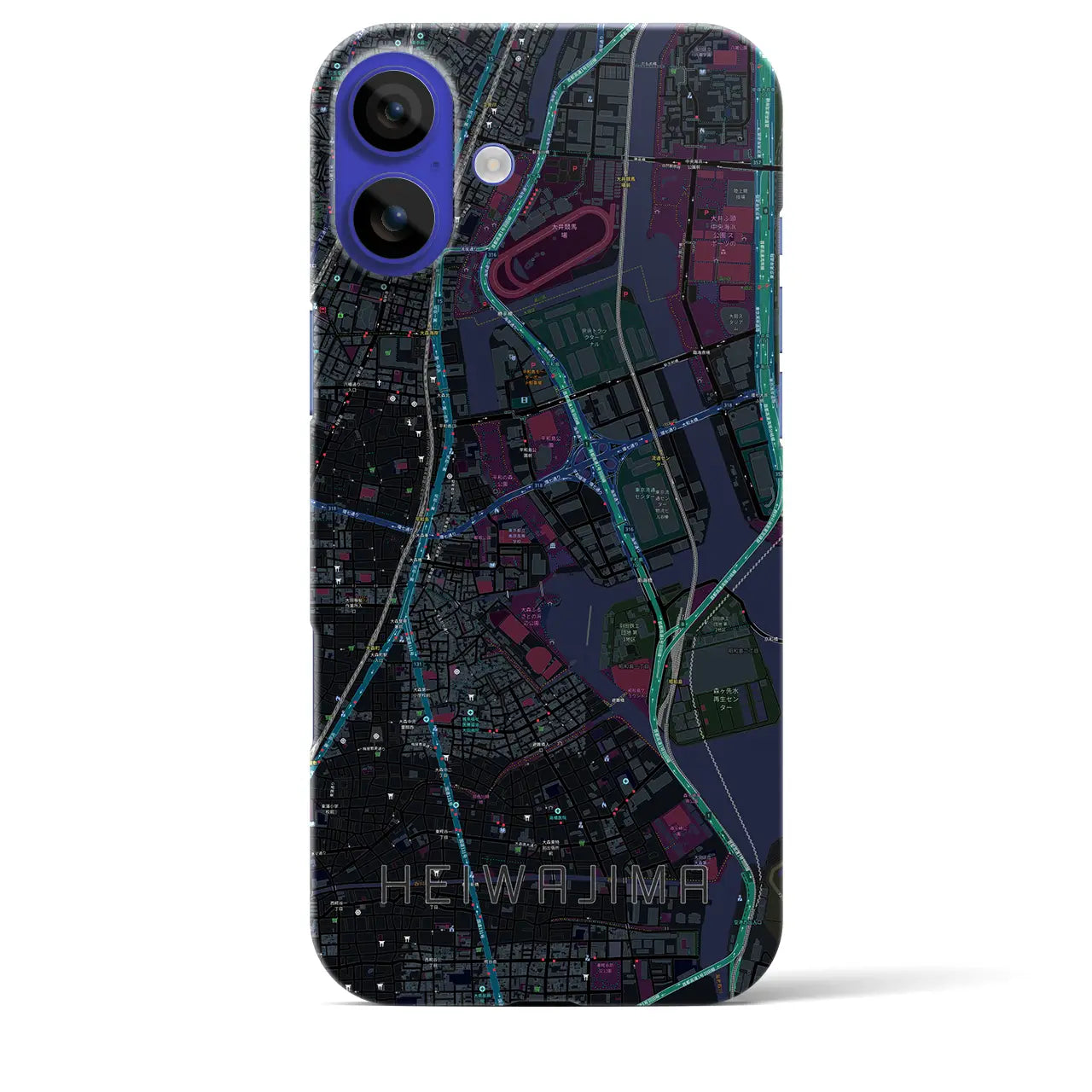 【平和島(東京都)】地図柄iPhoneケース(バックカバータイプ)