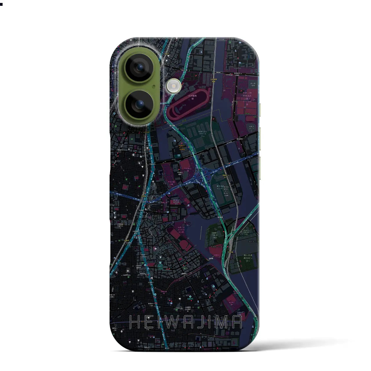 【平和島(東京都)】地図柄iPhoneケース(バックカバータイプ)