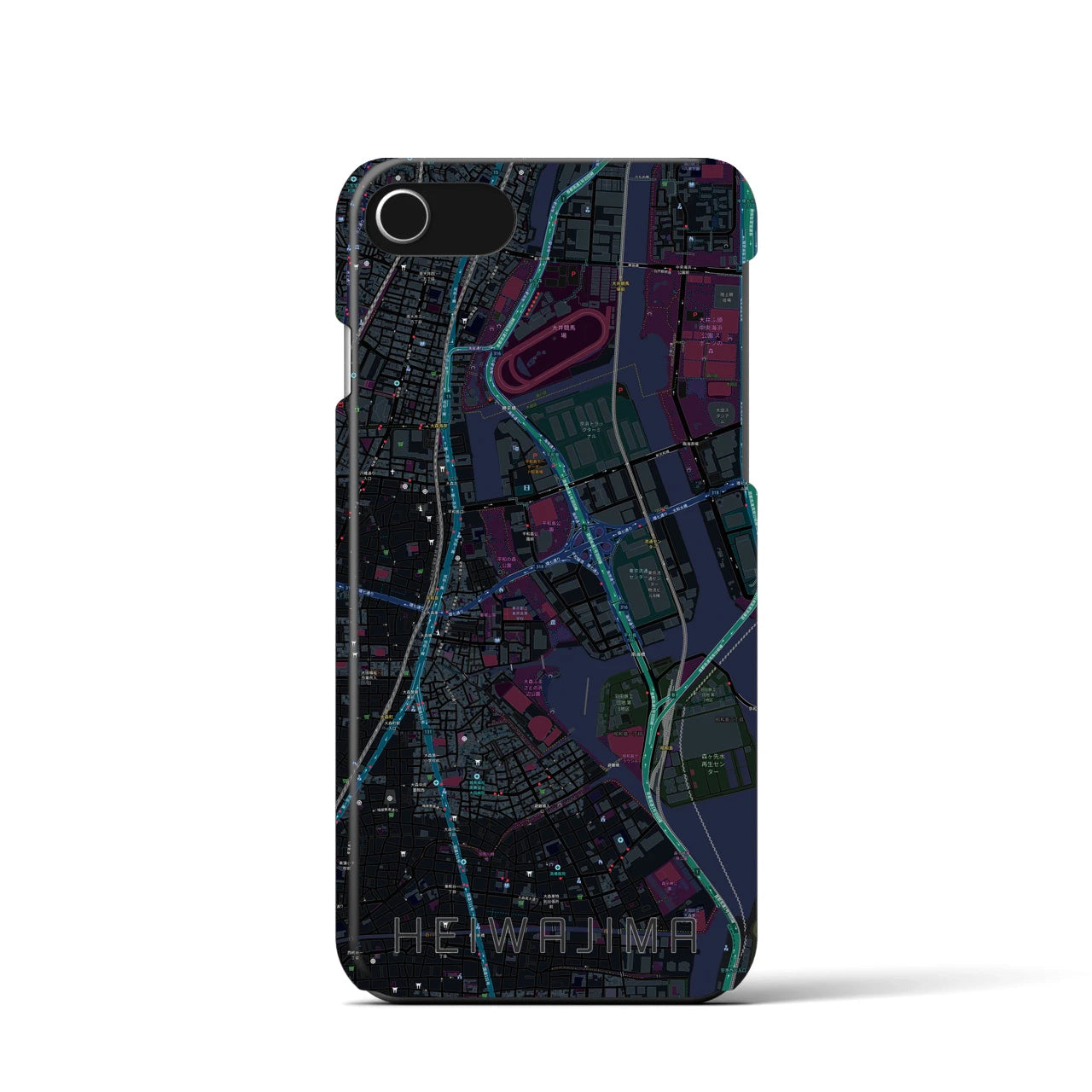 【平和島(東京都)】地図柄iPhoneケース(バックカバータイプ)