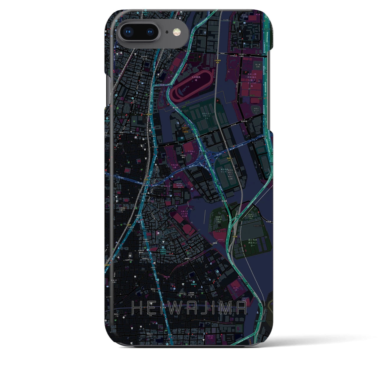 【平和島(東京都)】地図柄iPhoneケース(バックカバータイプ)