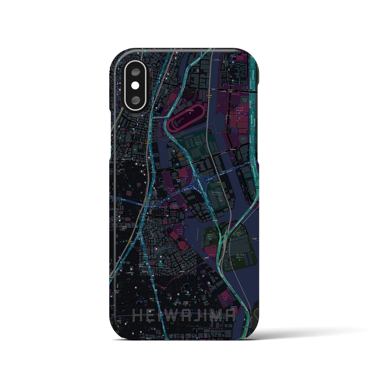 【平和島(東京都)】地図柄iPhoneケース(バックカバータイプ)