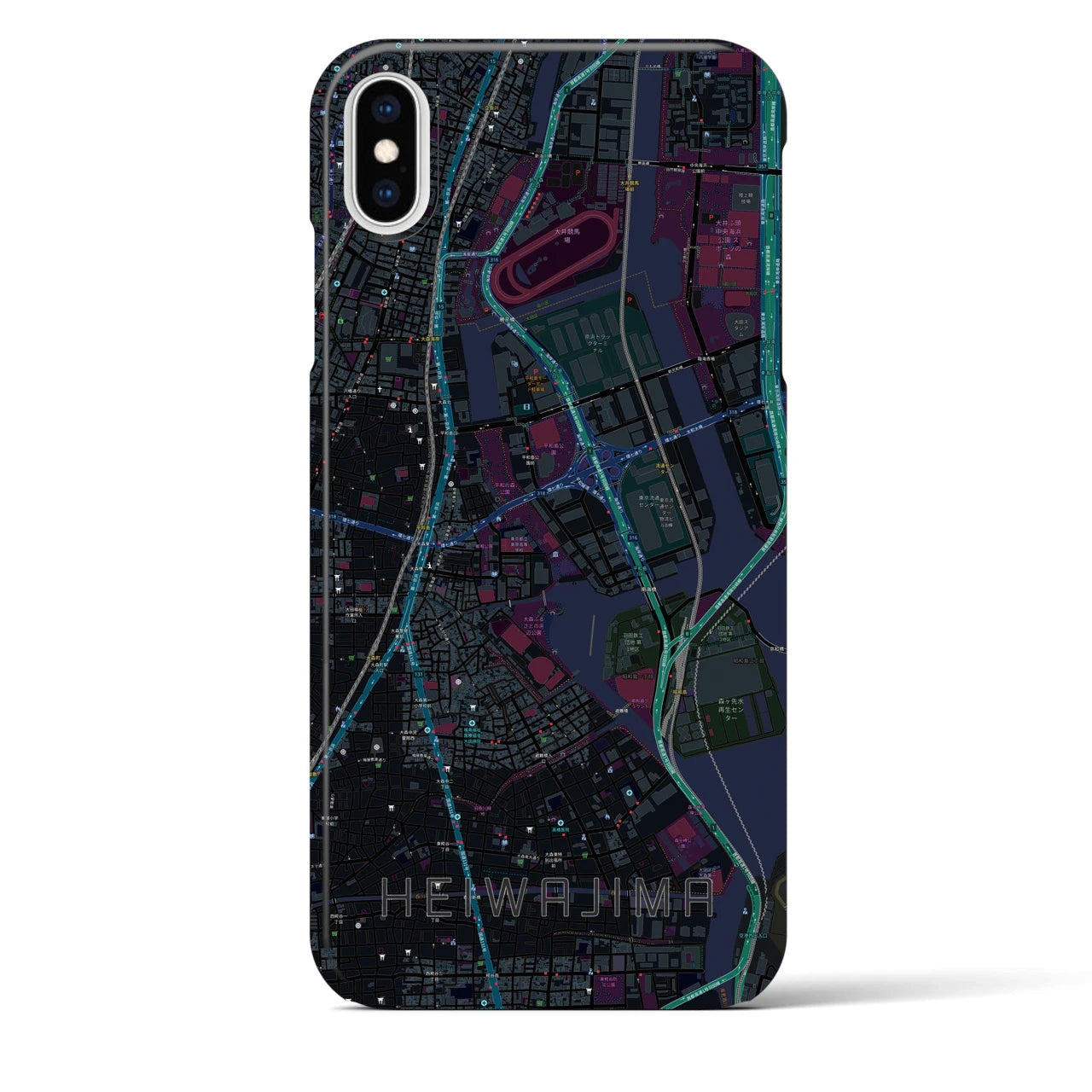 【平和島(東京都)】地図柄iPhoneケース(バックカバータイプ)