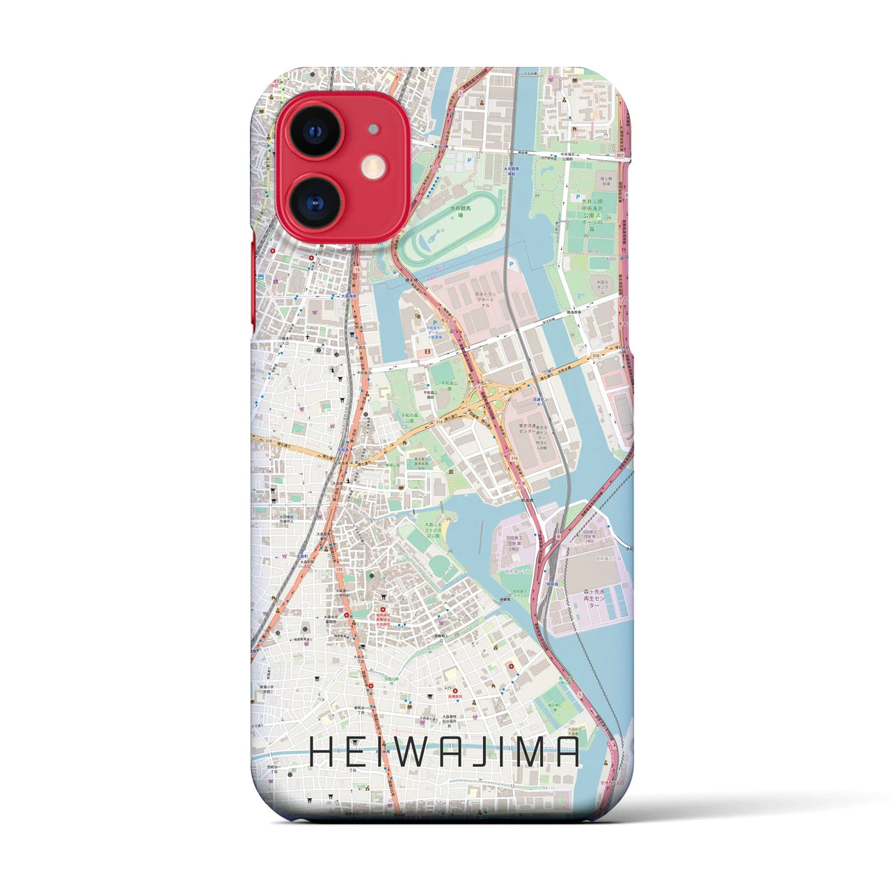 【平和島(東京都)】地図柄iPhoneケース(バックカバータイプ)