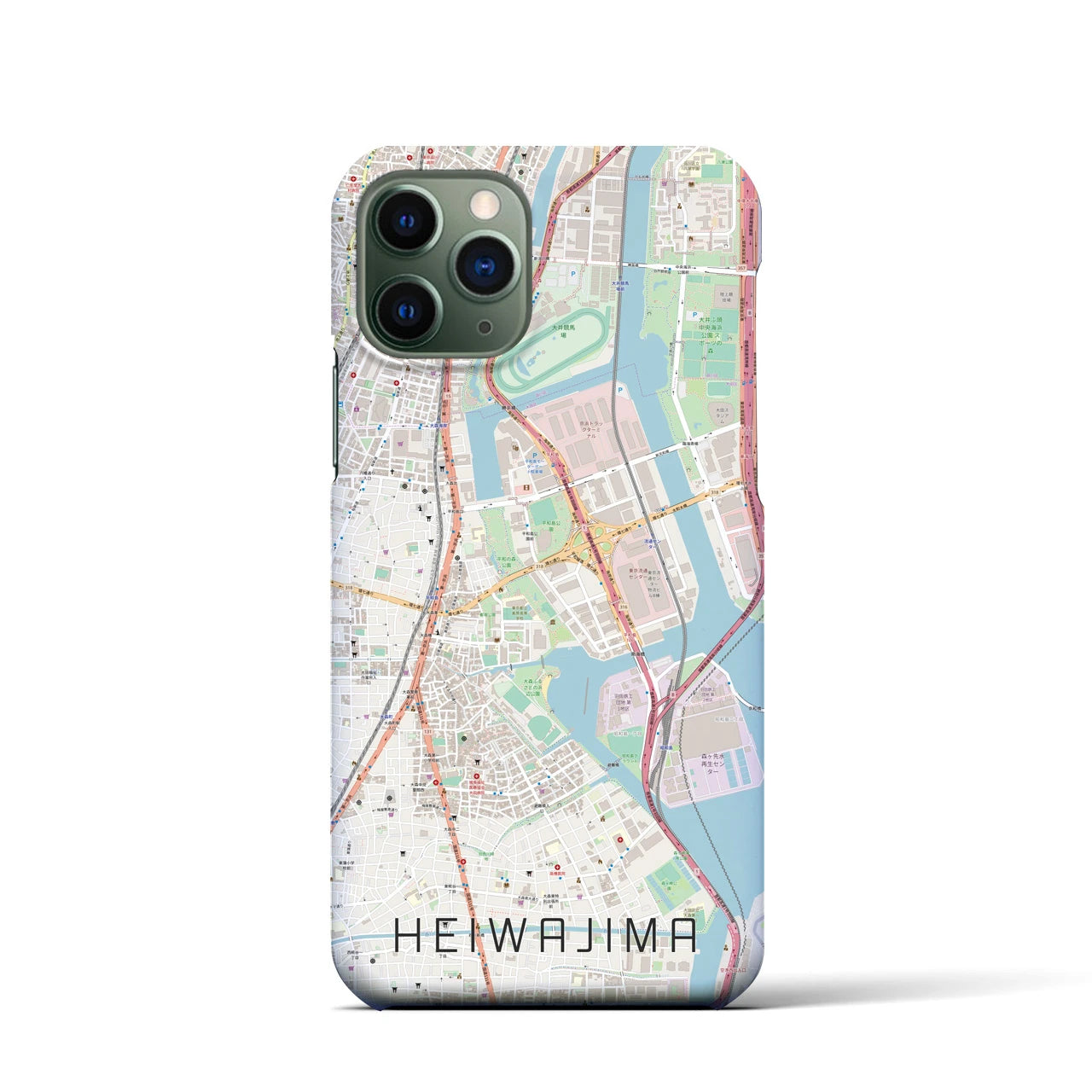 【平和島(東京都)】地図柄iPhoneケース(バックカバータイプ)