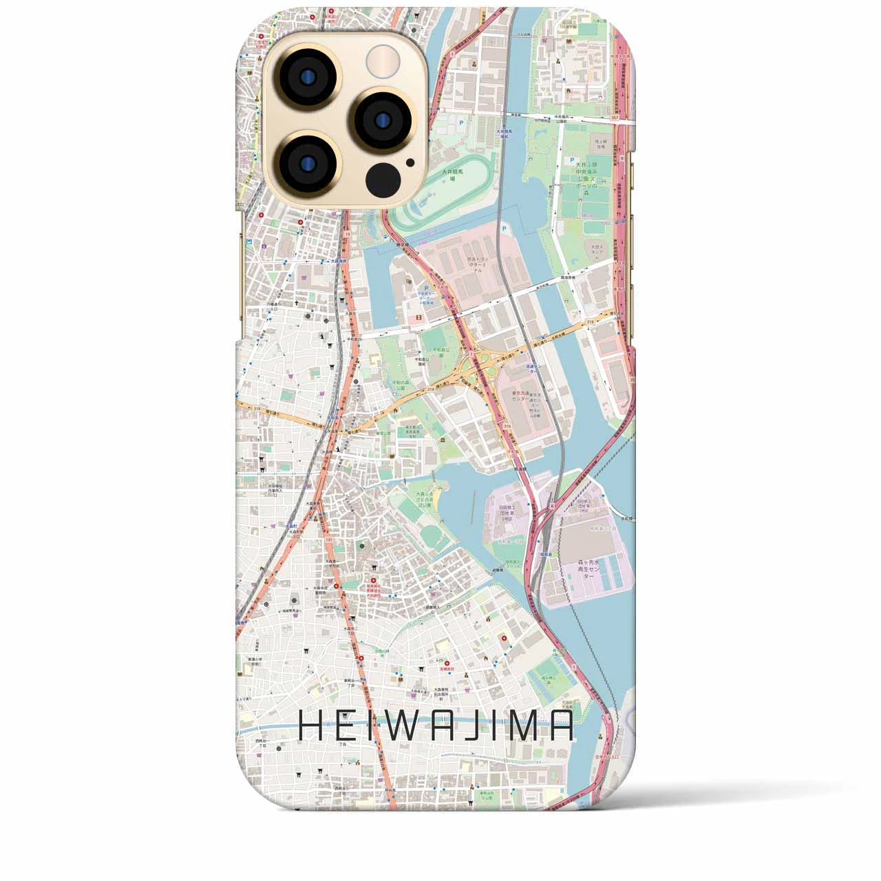 【平和島(東京都)】地図柄iPhoneケース(バックカバータイプ)