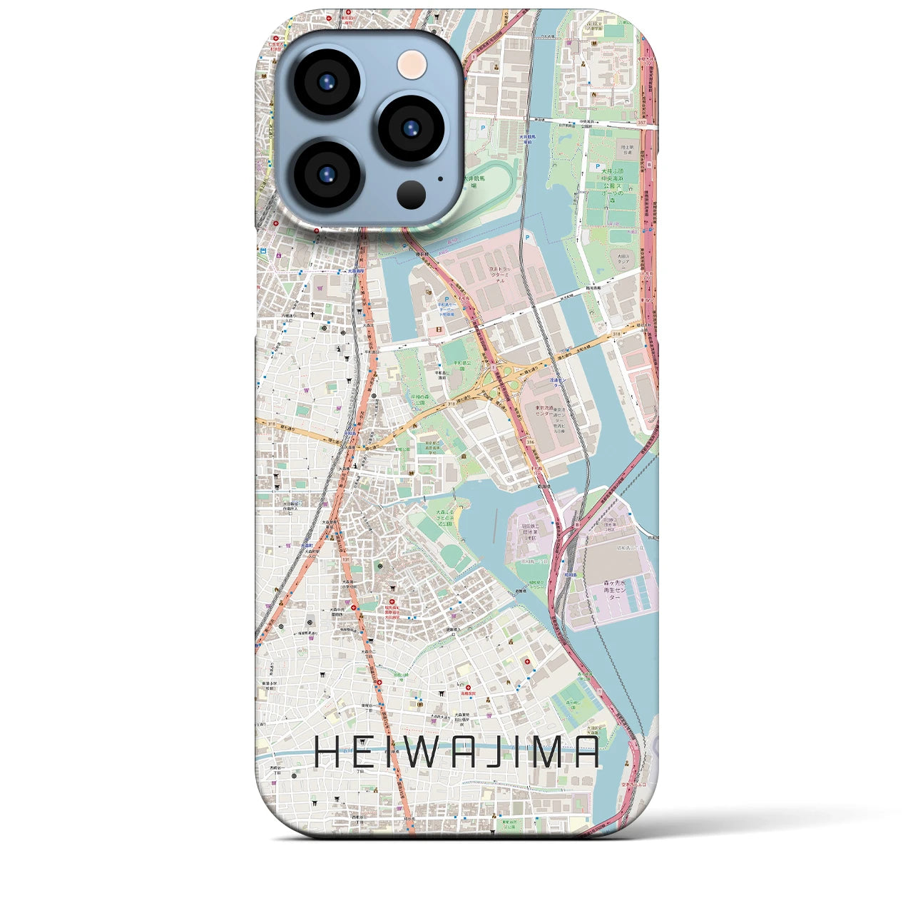 【平和島(東京都)】地図柄iPhoneケース(バックカバータイプ)