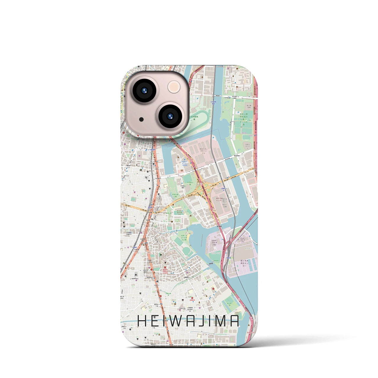 【平和島(東京都)】地図柄iPhoneケース(バックカバータイプ)