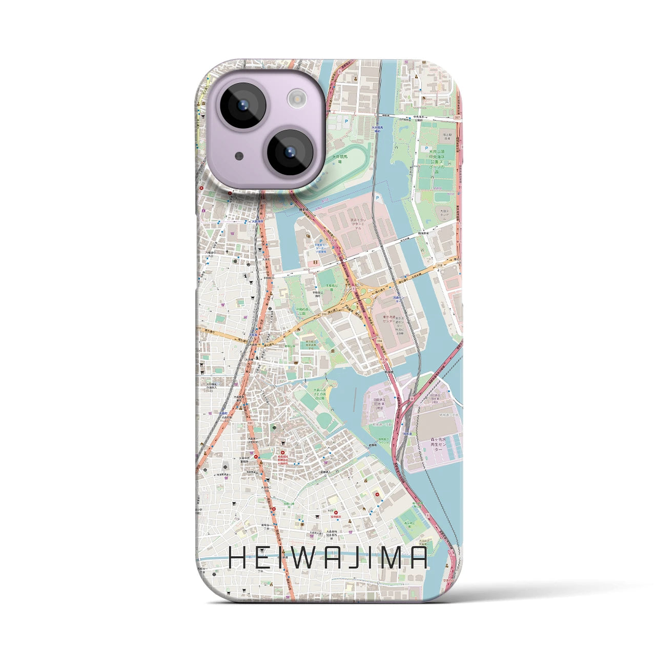 【平和島(東京都)】地図柄iPhoneケース(バックカバータイプ)