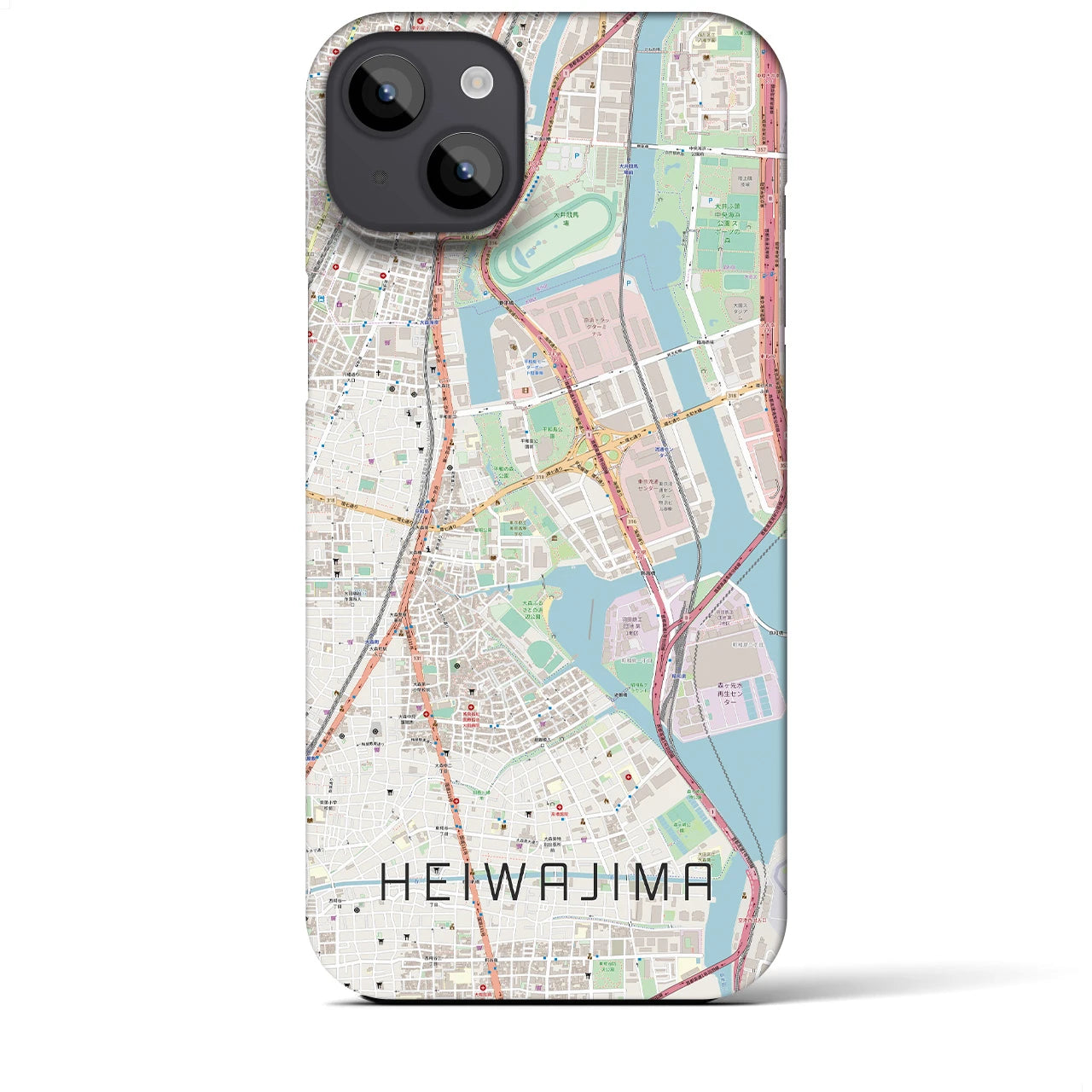 【平和島(東京都)】地図柄iPhoneケース(バックカバータイプ)
