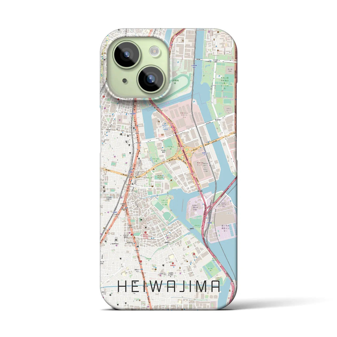 【平和島(東京都)】地図柄iPhoneケース(バックカバータイプ)