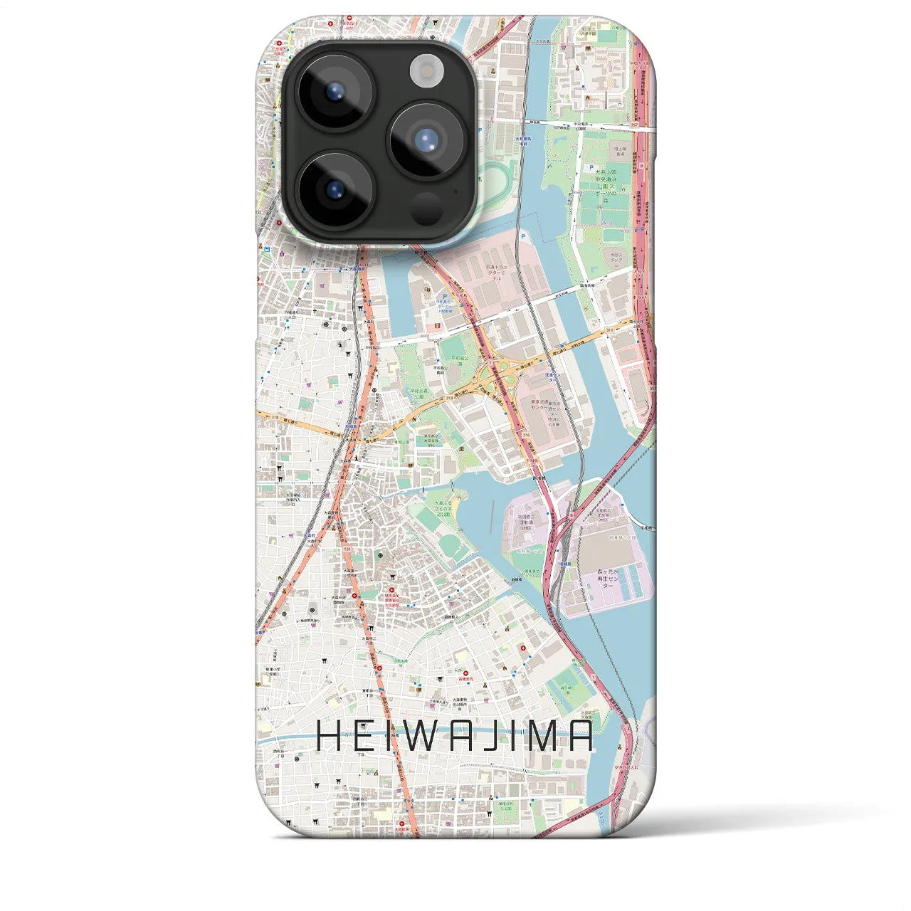 【平和島(東京都)】地図柄iPhoneケース(バックカバータイプ)