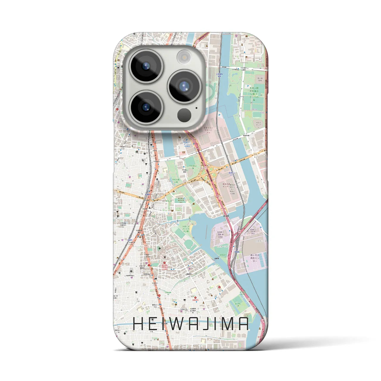 【平和島(東京都)】地図柄iPhoneケース(バックカバータイプ)