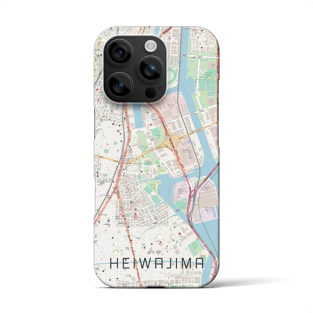 【平和島(東京都)】地図柄iPhoneケース(バックカバータイプ)