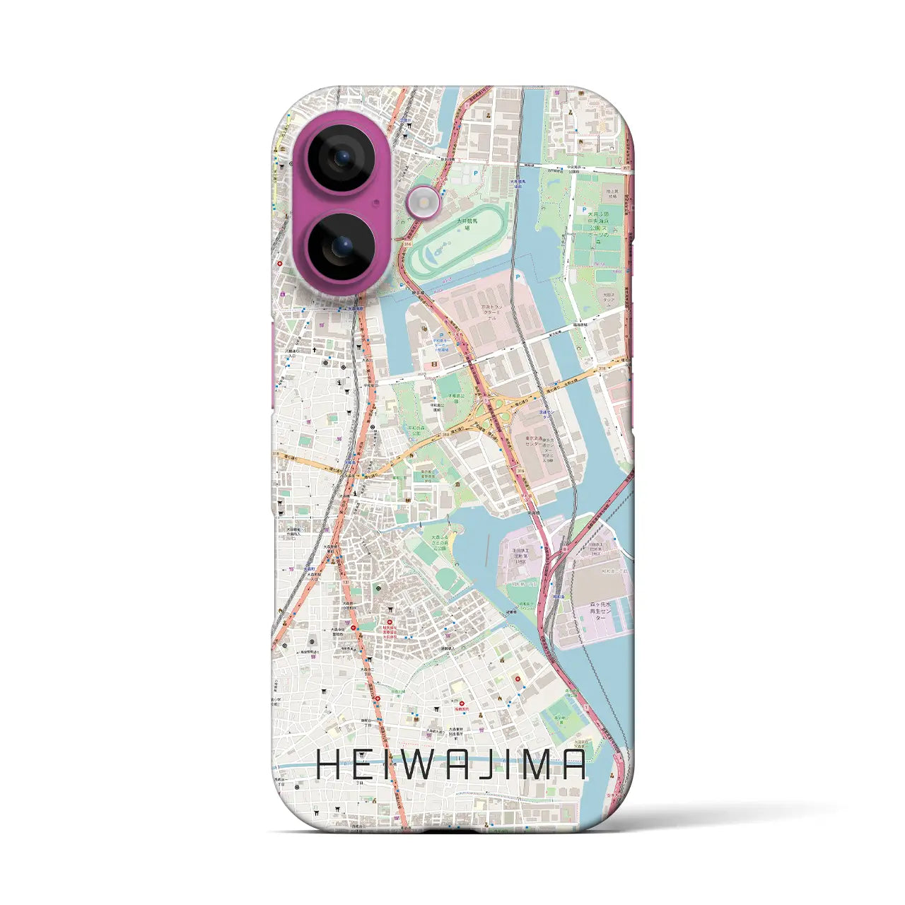 【平和島(東京都)】地図柄iPhoneケース(バックカバータイプ)