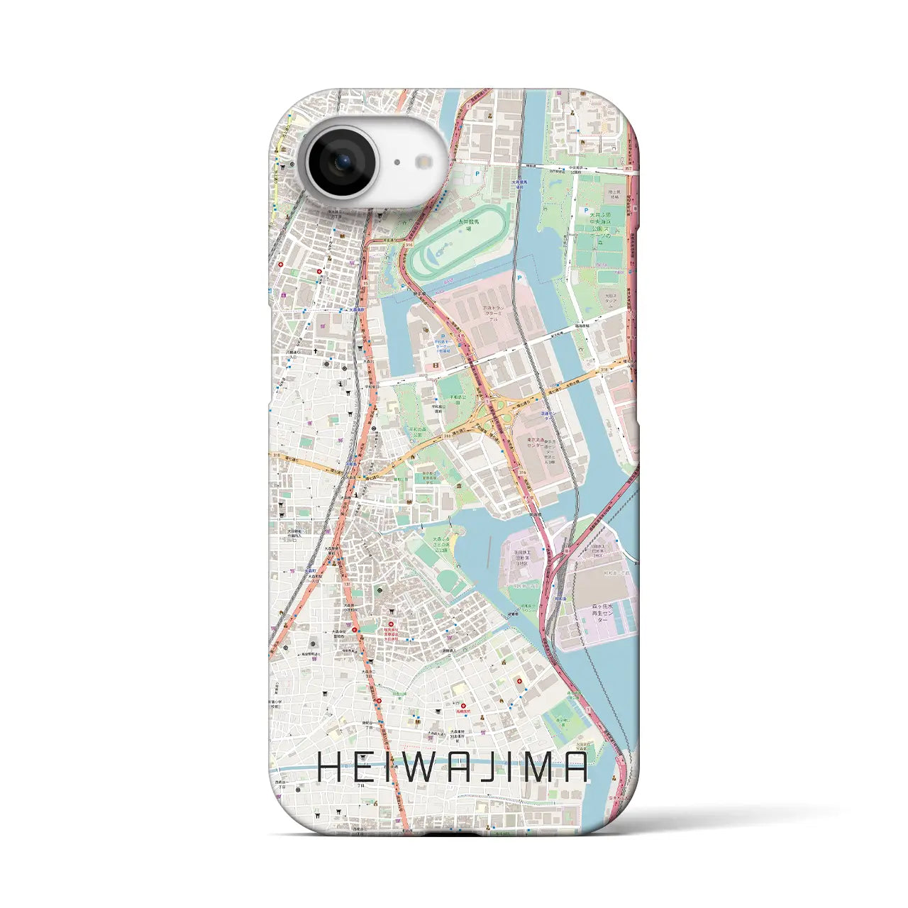 【平和島(東京都)】地図柄iPhoneケース(バックカバータイプ)