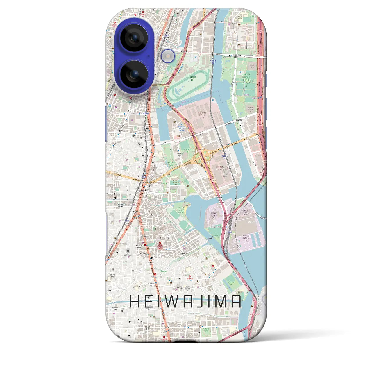 【平和島(東京都)】地図柄iPhoneケース(バックカバータイプ)