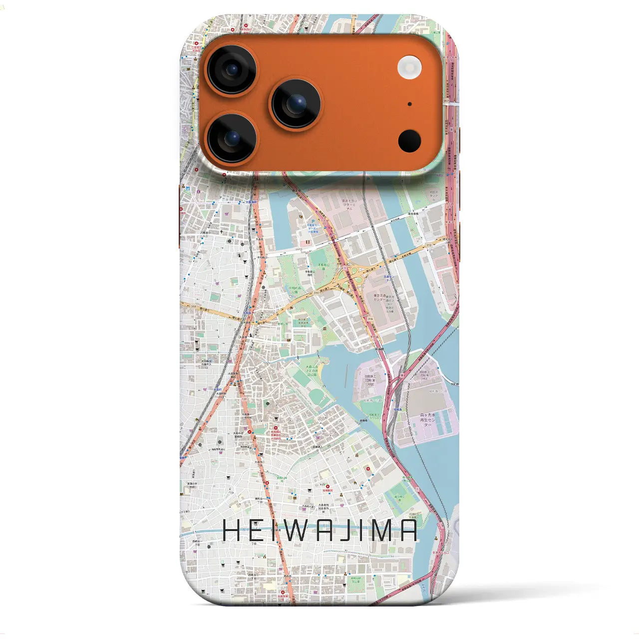 【平和島(東京都)】地図柄iPhoneケース(バックカバータイプ)