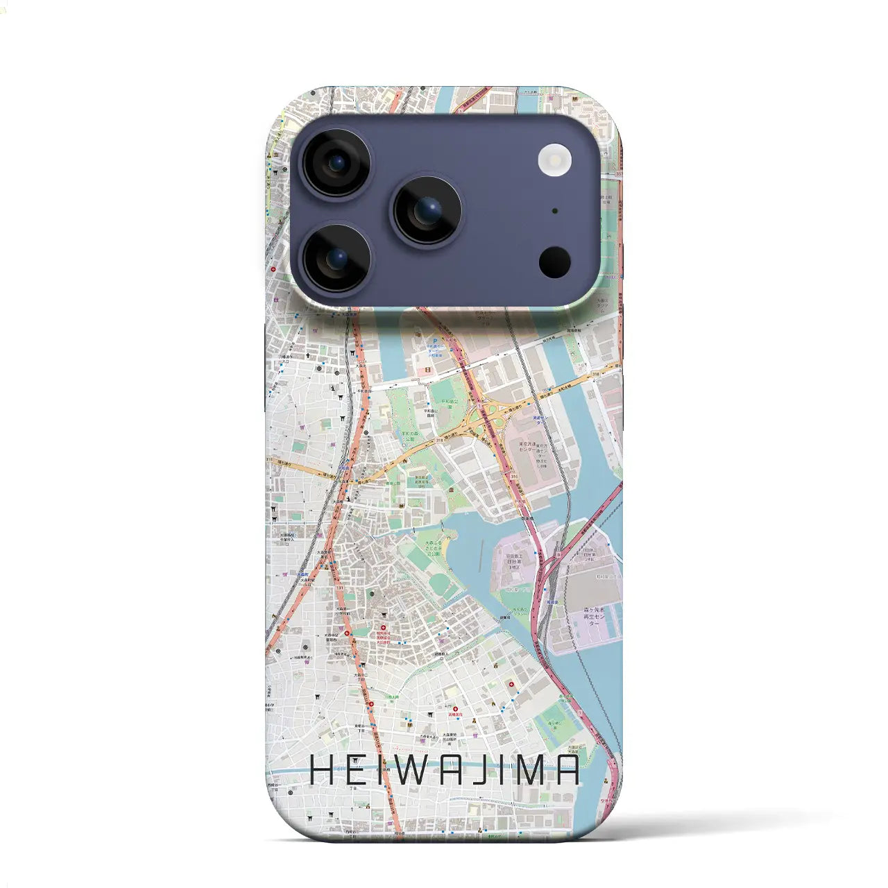【平和島(東京都)】地図柄iPhoneケース(バックカバータイプ)ナチュラル・iPhone 17 Pro Max 用