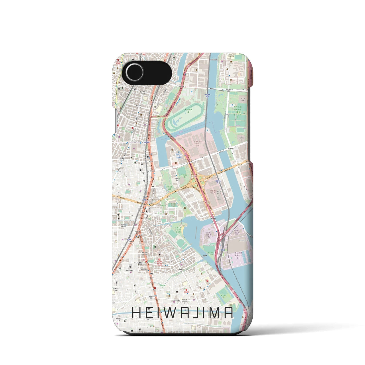 【平和島(東京都)】地図柄iPhoneケース(バックカバータイプ)