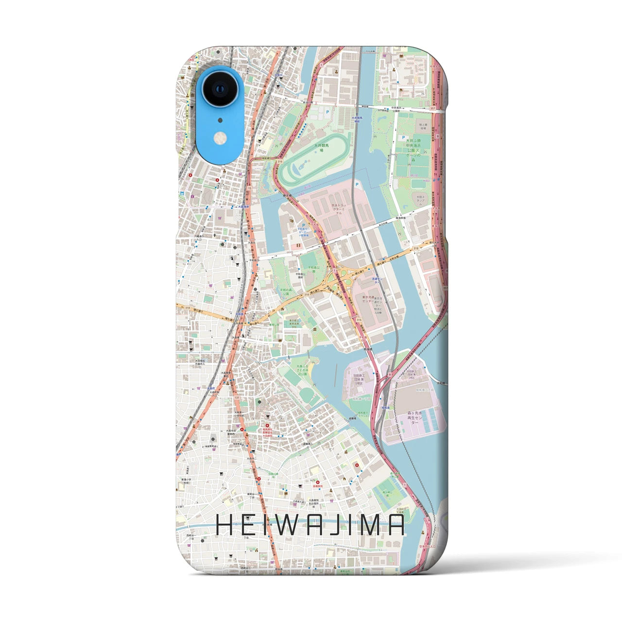 【平和島(東京都)】地図柄iPhoneケース(バックカバータイプ)